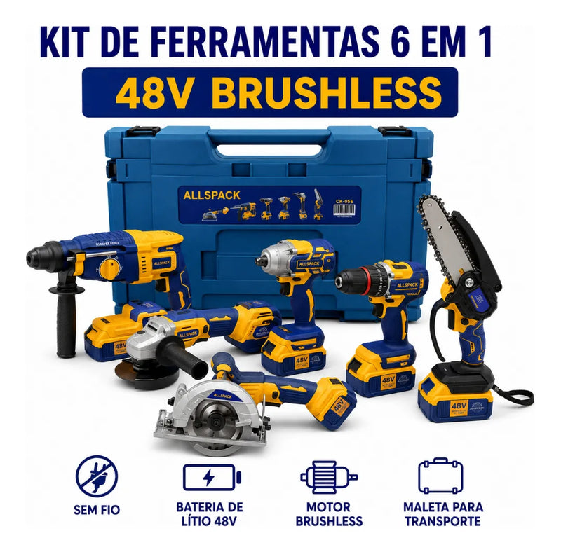 Kit de Ferramentas Profissional 6 em 1 Brushless 48V