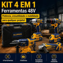 Kit 4 Em 1 Furadeira Esmerilhadeira Martelo E Chave De Impacto