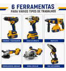 Kit Ferramentas Profissional 6 Em 1 Brushless 48v 4 Baterias