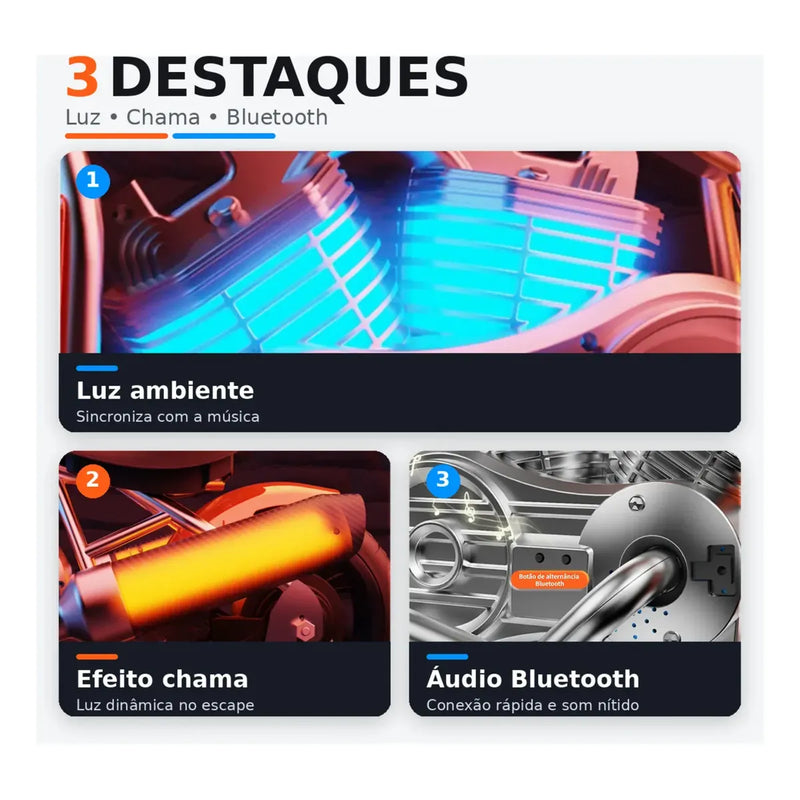 Iluminação LED da Moto Elétrica Infantil